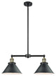 Small Bell 2-Light LED Chandelier, Black Antique Brass