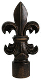 Fleur de Lis Lamp Finial, 3" Tall, Antique Bronze, Single