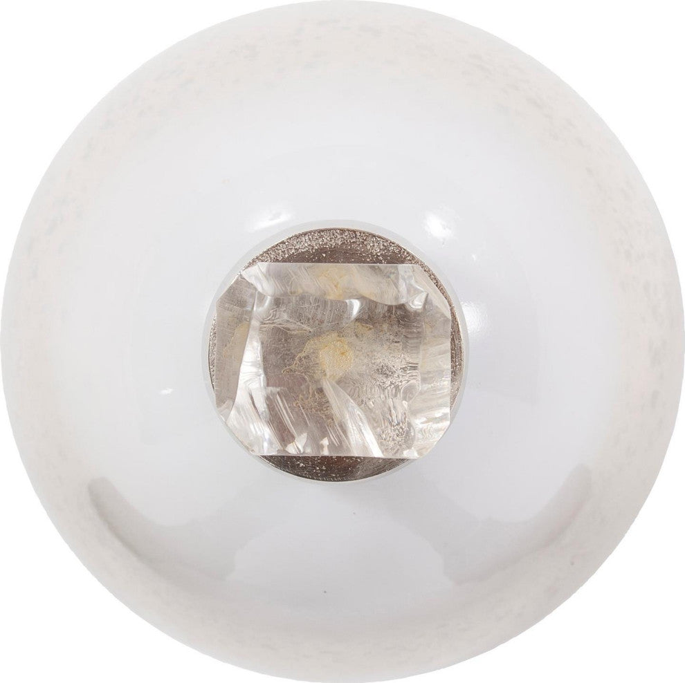 Hand Blown Frosted Glass Bottle, 15"H