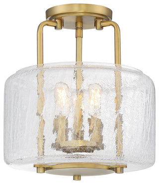 Avalon 3-Light Warm Brass Semi Flush Mount