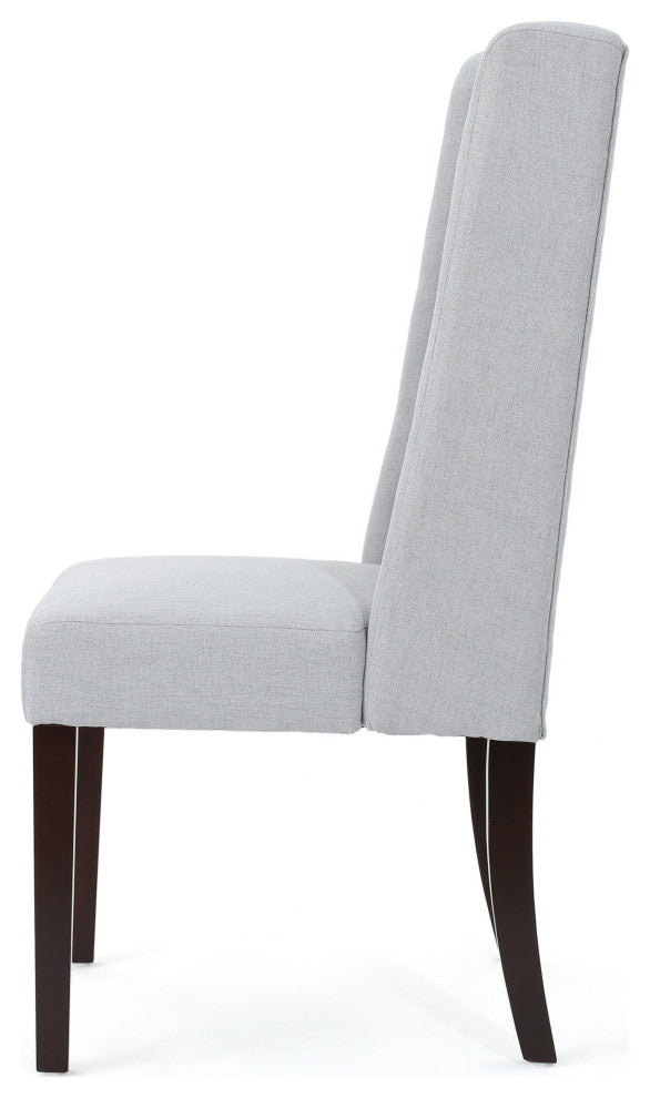 GDF Studio Blaine Tufted Wing Back Dining Chairs, Set of 2, Light Gray, Fabric