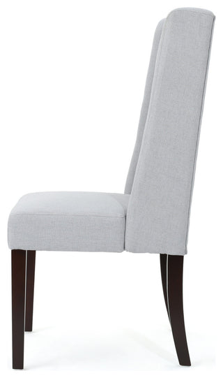 GDF Studio Blaine Tufted Wing Back Dining Chairs, Set of 2, Light Gray, Fabric
