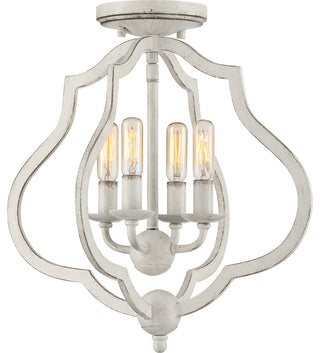 Quoizel OKF1715 O'Keefe 4 Light 15"W Semi-Flush Ceiling Fixture - Antique White