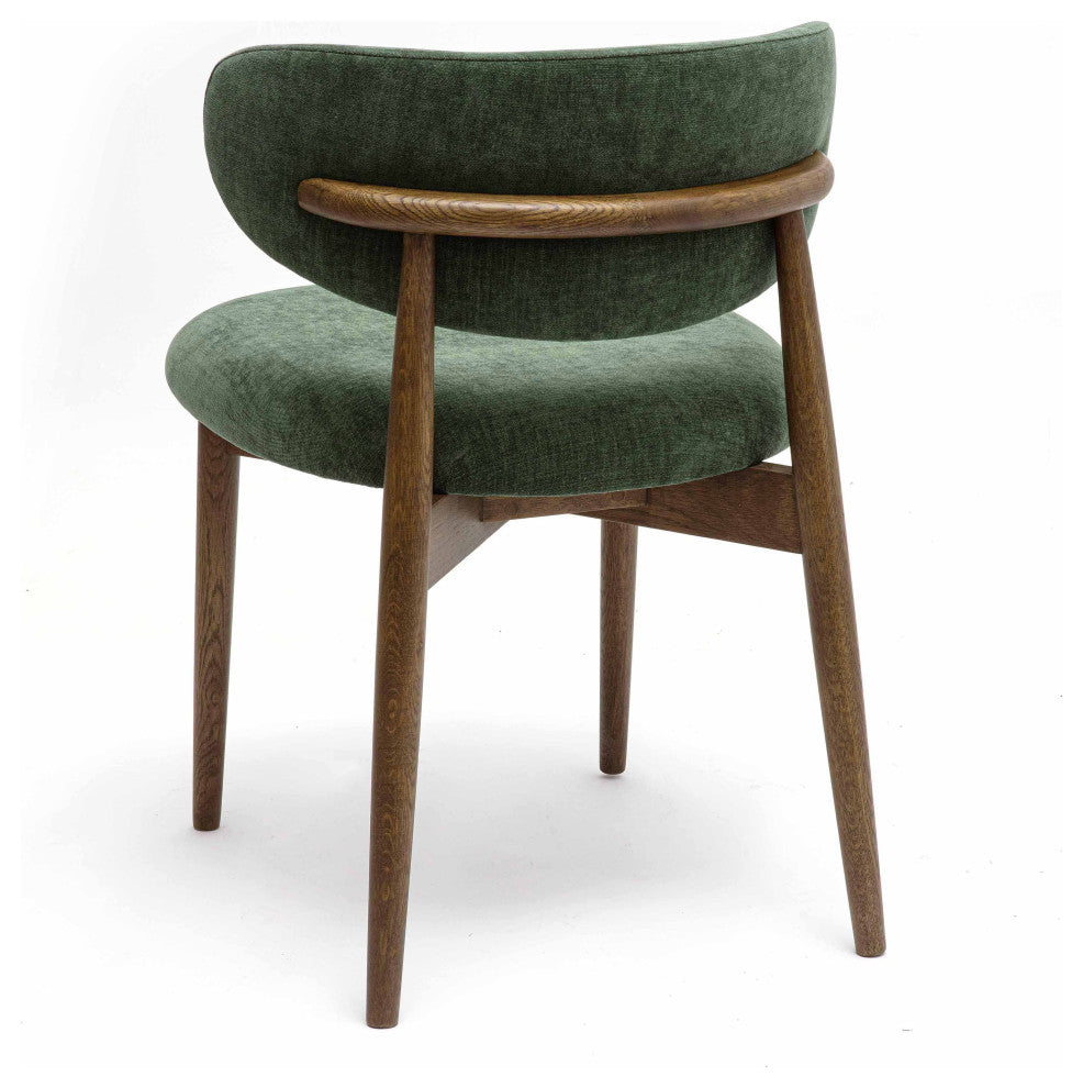 Zinea Performance Textured Velvet Dining Chair, Forest Green