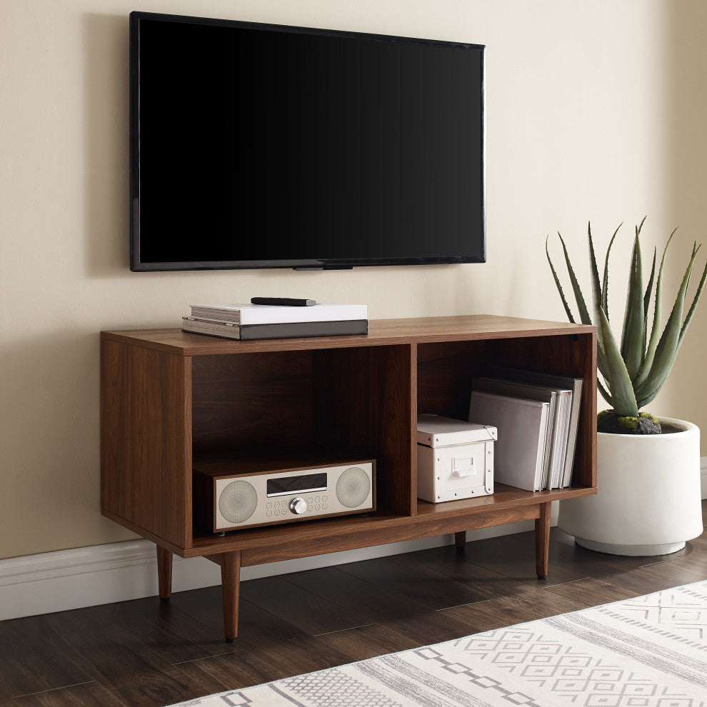 Liam Medium Record Storage Console Cabinet Walnut