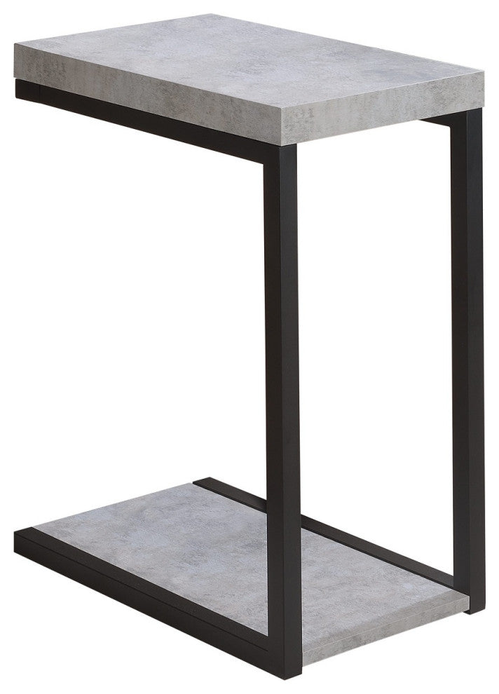Faux Cement Table Top Snack Table, Cement and Black