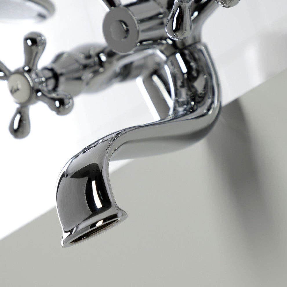 KS227C Deck Mount Clawfoot Tub Faucet With Hand Shower, Polished Chrome