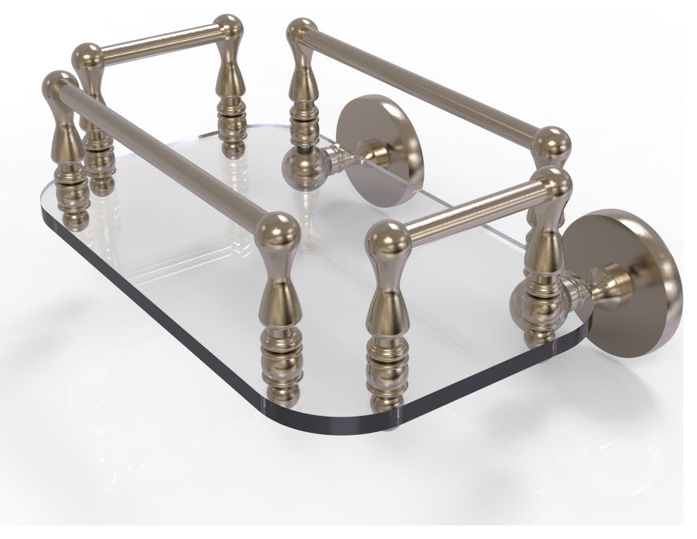 Prestige Skyline Wall Mounted Glass Guest Towel Tray, Antique Pewter