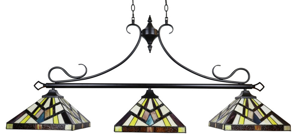 CHLOE Lighting CH3T523BM47-IL3 VINCENT Mission 3 Light Island Pendant 47`` Wide