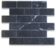 Nero Marquina Black Marble 2x4 Brick Subway Mosaic Tile Polished, 1 sheet