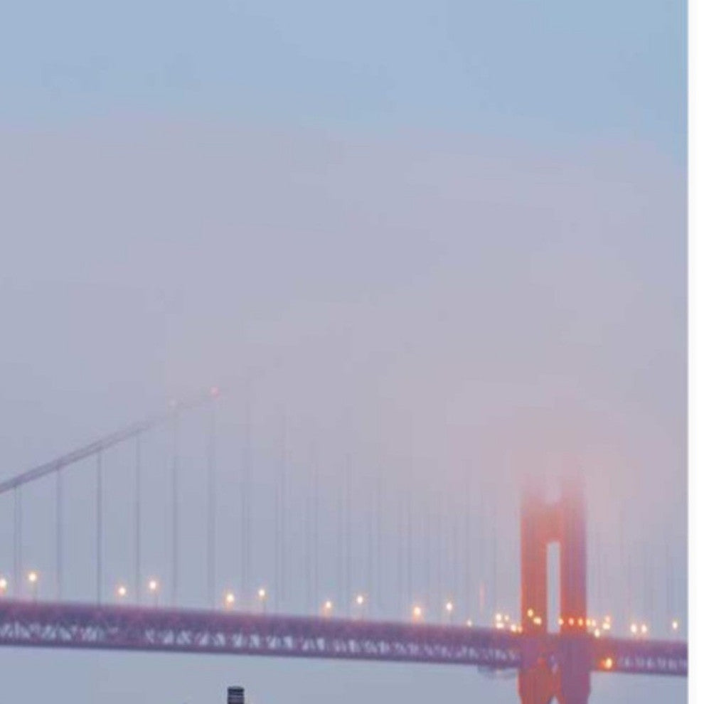 Foggy Night Bistro Caf" Golden Gate Bridge 1 Giclee Wrap Canvas Wall Art