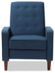 Mathias Mid-Century Modern Blue Fabric Upholstered Lounge Chair