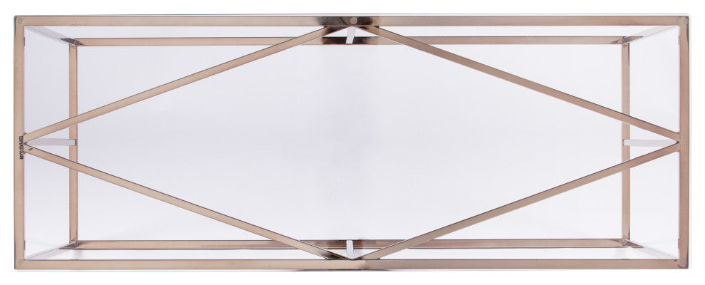 Nicholese Contemporary Glass-Top Console Table, Champagne
