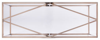 Nicholese Contemporary Glass-Top Console Table, Champagne