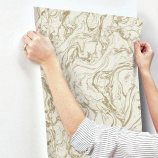 Marble Peel and Stick Wallpaper, Gold