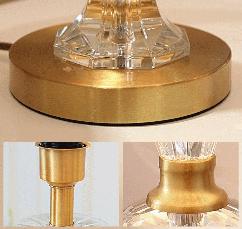 Lausanne | Exquisite Crystal Table Lamp with Fabric Shades, Color A