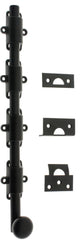 Genuine Solid Brass 24" Heavy Duty Surface Bolt, Matte Black