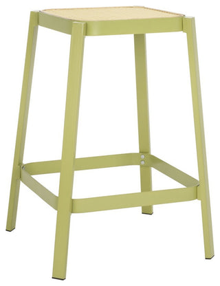 Safavieh Palmyra Cane Counter Stool, Green/Natural