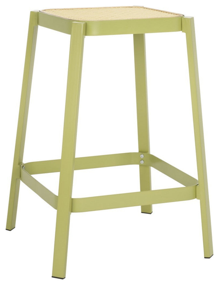 Safavieh Palmyra Cane Counter Stool, Green/Natural