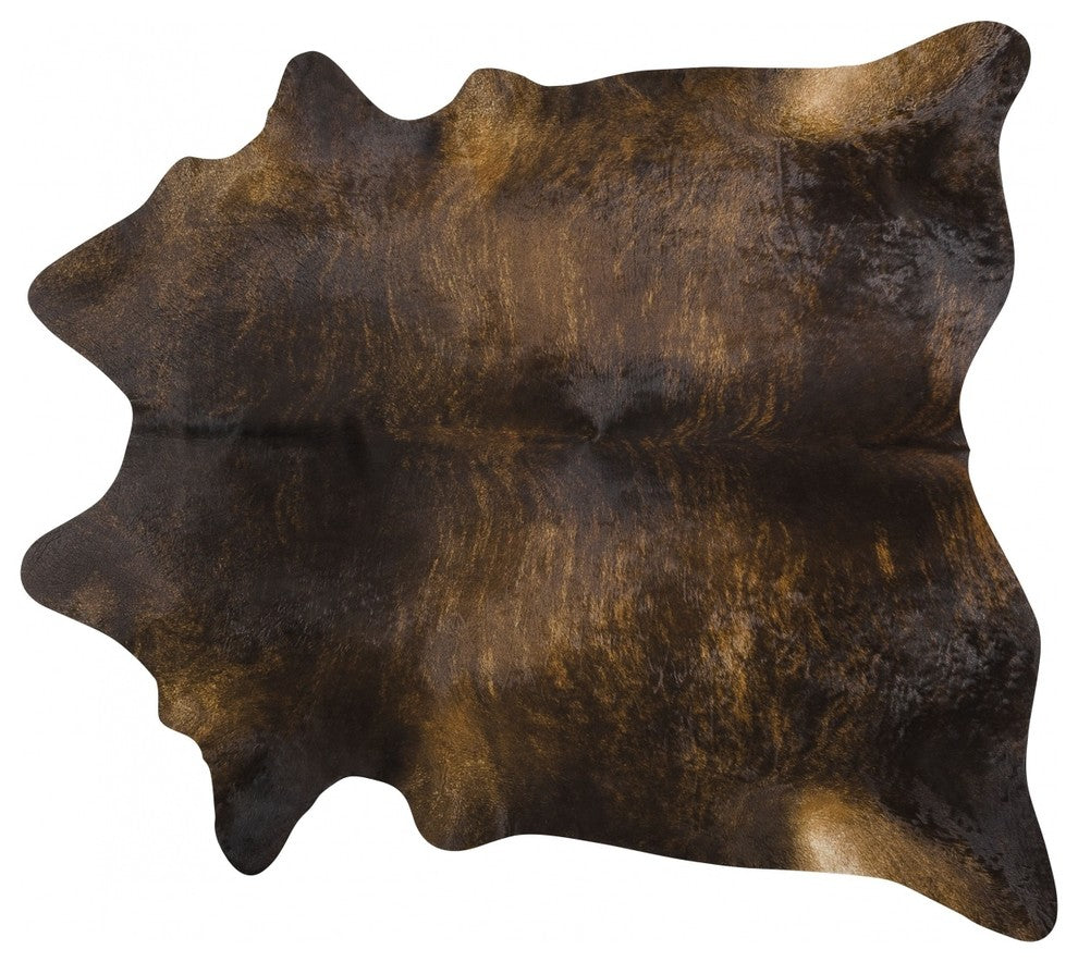 Pergamino Brindle Dark Cowhide Rug, Extra Large
