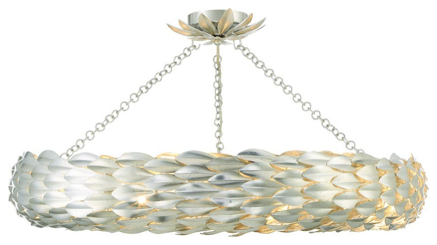 CRYSTORAMA Broche 8 Light Antique Silver Ceiling Mount