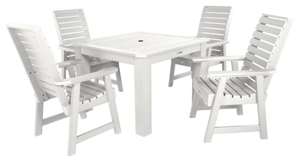 Weatherly 5-Piece Square Dining Set, White