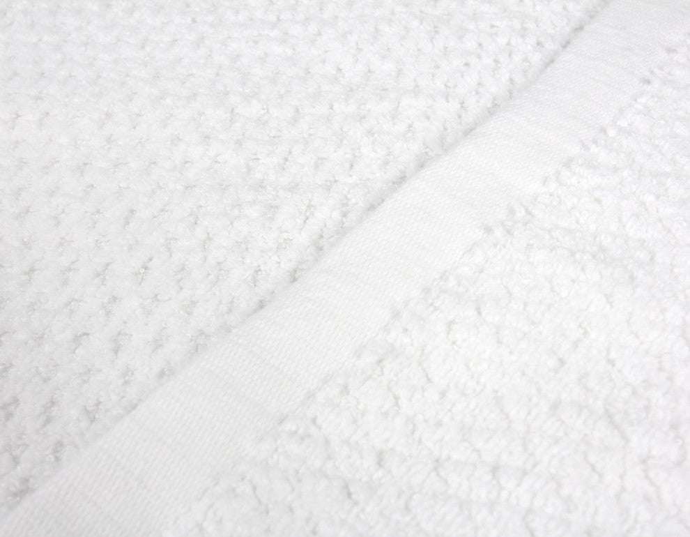 Everplush Diamond Jacquard Bath Towel Set 6 Piece, White