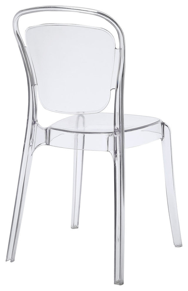 Modern Contemporary Kitchen Dining Side Chair Clear, Outdoor or Indoor
