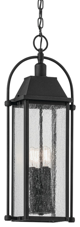 25.75" 4-Light Outdoor Hanging Light With Clear Seeded Glass