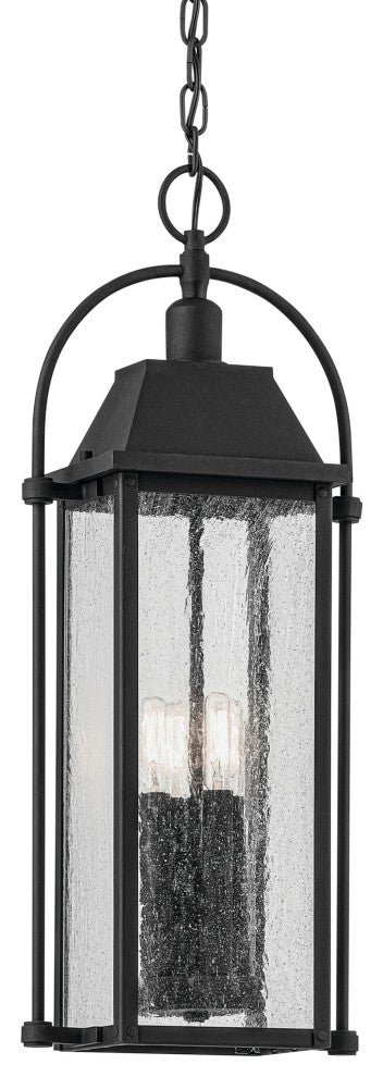 25.75" 4-Light Outdoor Hanging Light With Clear Seeded Glass