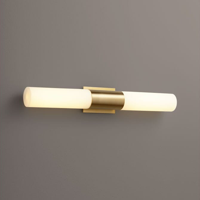 Magnum Bathroom Vanity Light in Aged Brass