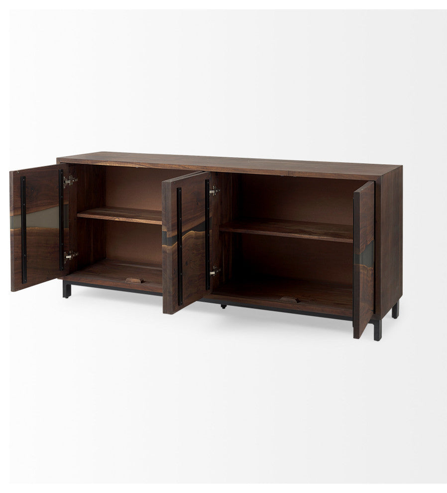 Hemlock 69L x 18W x 30H Brown Wood Sideboard