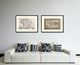 Asia Vintage Old Sepia Map Print On Canvas With Black Custom Frame, 16" X 21"
