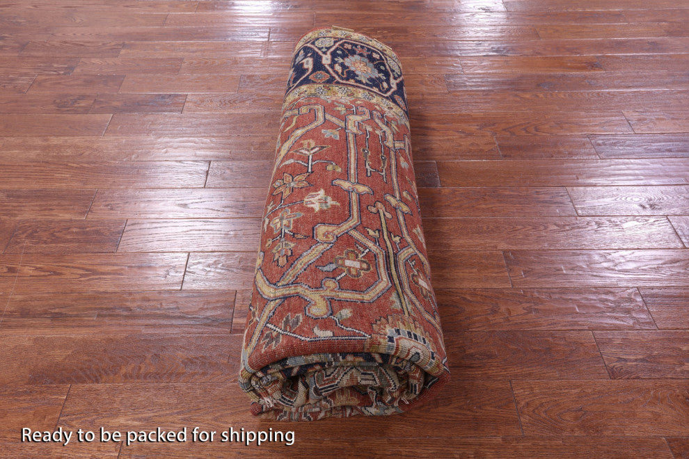7' 11" X 10' 0" Persian Fine Serapi Handmade Wool Rug - Q14685