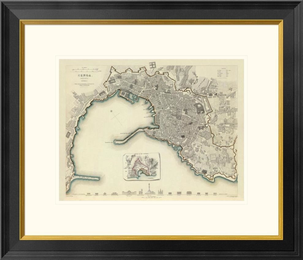 "Genoa, Italy, 1836"  by Society for the Diffusion of Useful Knowledge, 26x23"