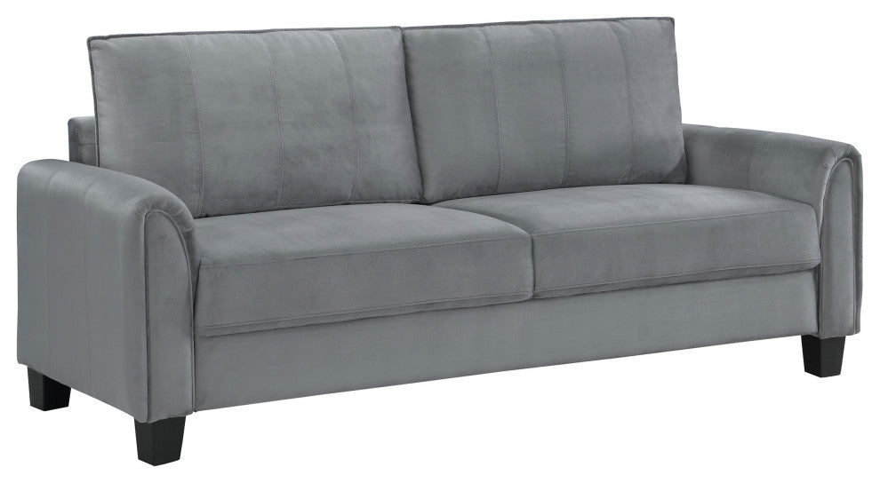 Davis Upholstered Rolled Arm Sofa Grey