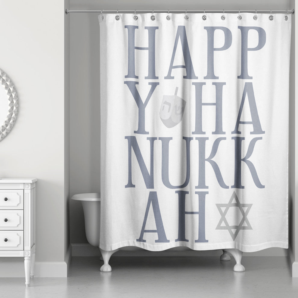 Happy Hanukkah 71"x74" Shower Curtain