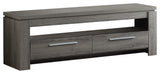 2-Drawer Wood TV Console, Weathered Gray