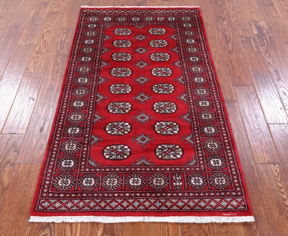 3' 1" X 5' 5" Handmade Signed Silky Bokhara Wool Rug - Q13813