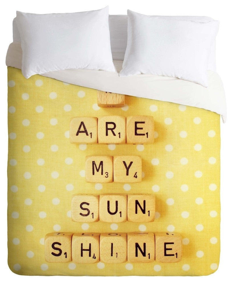 Deny Designs Happee Monkee You Are My Sunshine Duvet Cover - Lightweight