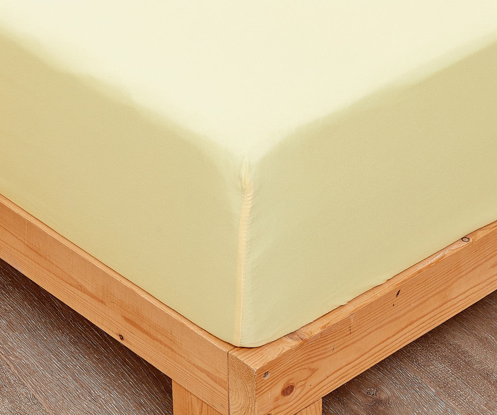 Sunshine Yellow Hummingbirds Floral Fitted & Flat Bed Sheets Set, King