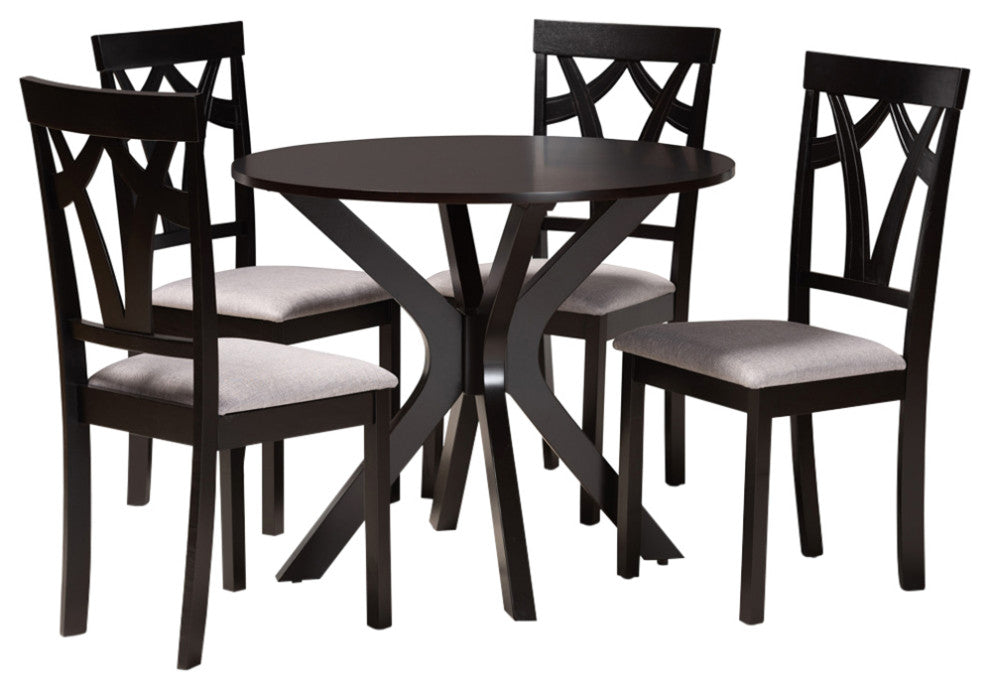 Henrietta Modern 5-Piece Dining Set, Gray