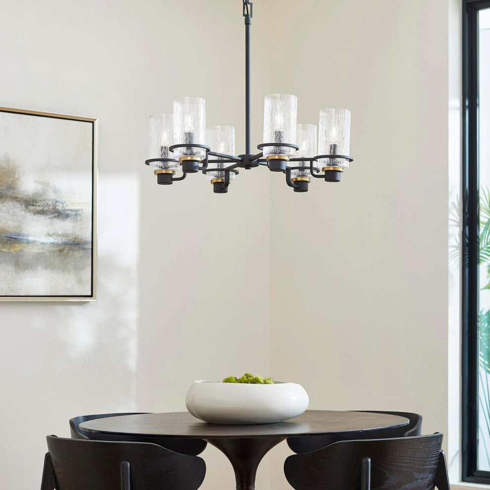 Quorum International 627-6 Lazo 6 Light 28"W Chandelier - Textured Black