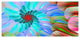 Blue Colored Stain Glass with Spirals, Large Floral Canvas Art Print, 60"x28"