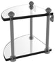 Southbeach Two Tier Corner Glass Shelf, Matte Gray