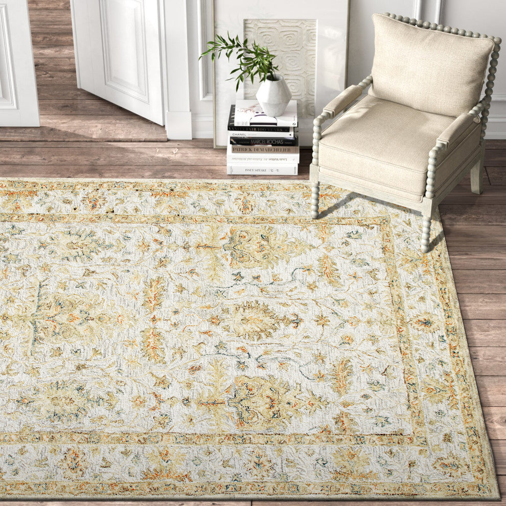 Ox Bay Vin Mel Abstract Hand-Tufted Area Rug, Silver/Tan, 5' x 7'9"