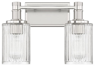 Concord 2-Light Bathroom Vanity Light, Silver and Polished Nickel