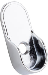 Chrome Mounting Bracket for Oval Closet Rod 32 mm Knock-in Type