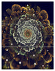 "Perfect Fractal Flower in Orange and Silver" Metal Wall Art, 3 Panels, 28"x36"