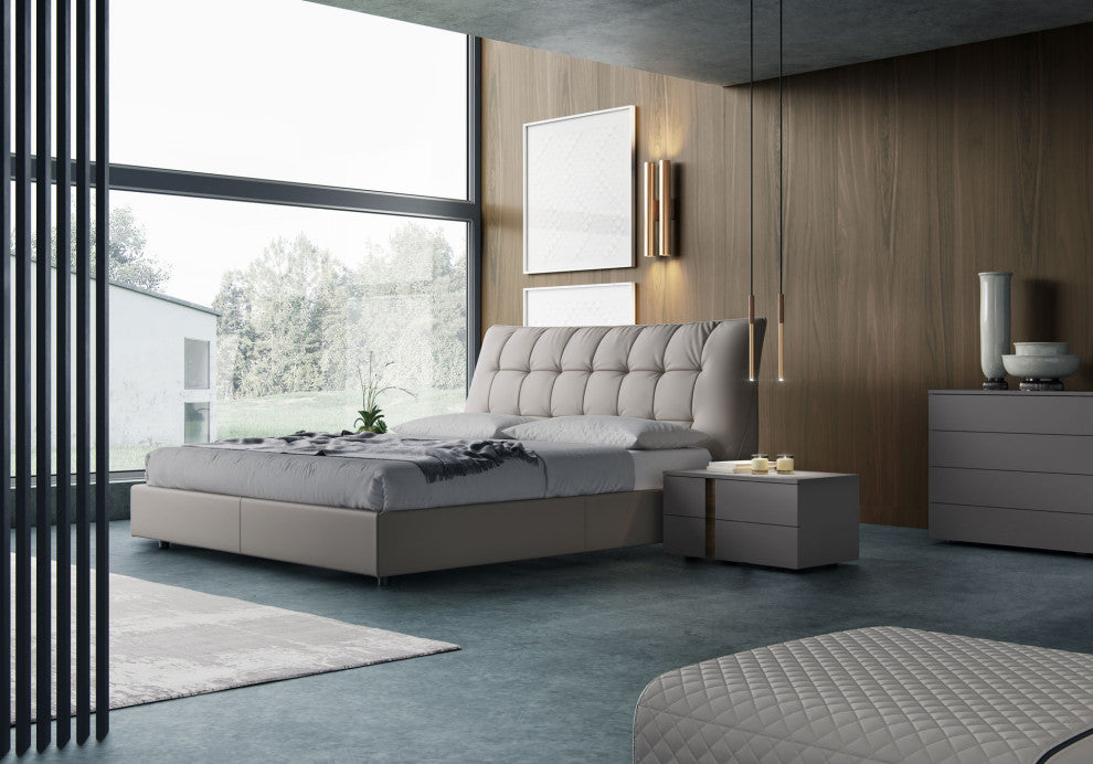 Renwick Bed, Castle Gray Eco Leather, Cal King